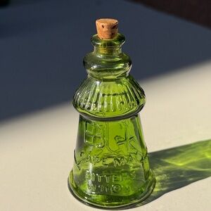 Wheaton Cape May NJ Bitters Green Glass Bottle with Cork Vintage, 3”